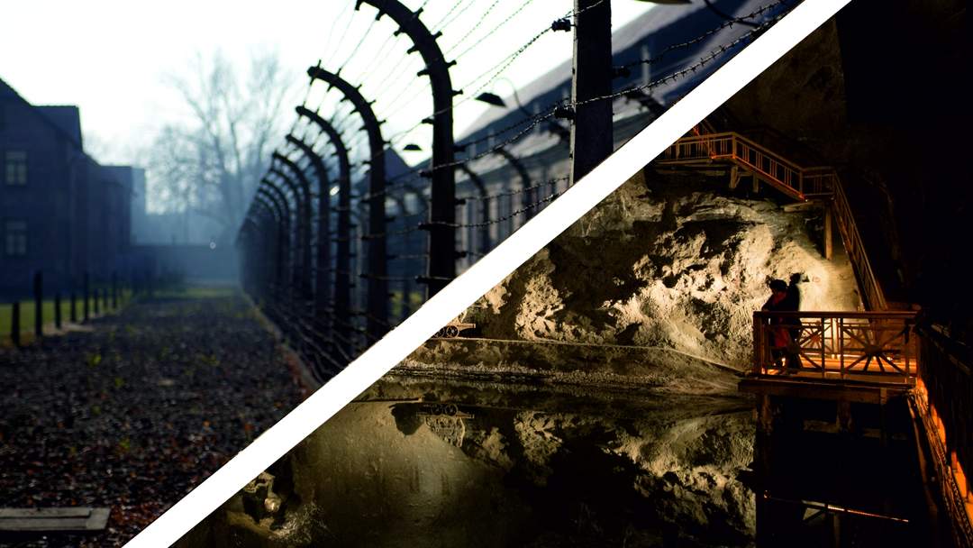 Auschwitz-Birkenau, Wieliczka saltgruva på en dag - tur från Krakow.